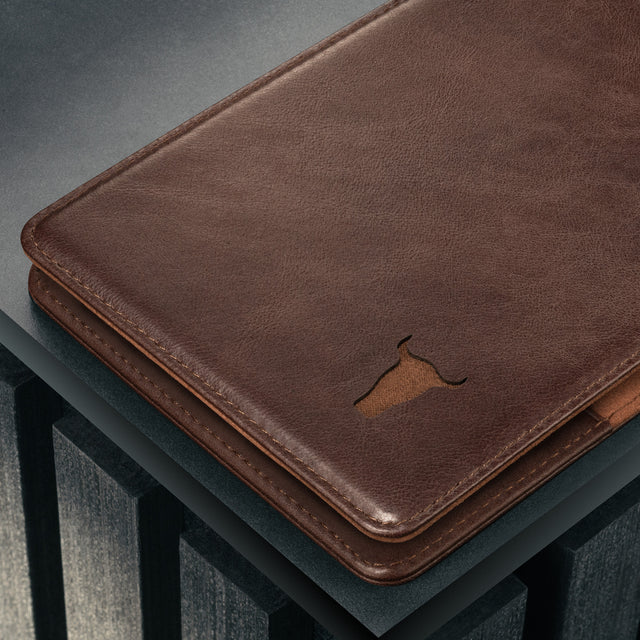 Dark Brown Golf Scorecard Holder and Yardage Book Cover