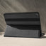 Demonstrating the integrated Stand function of the Black Leather Stand Case for iPad 10.2