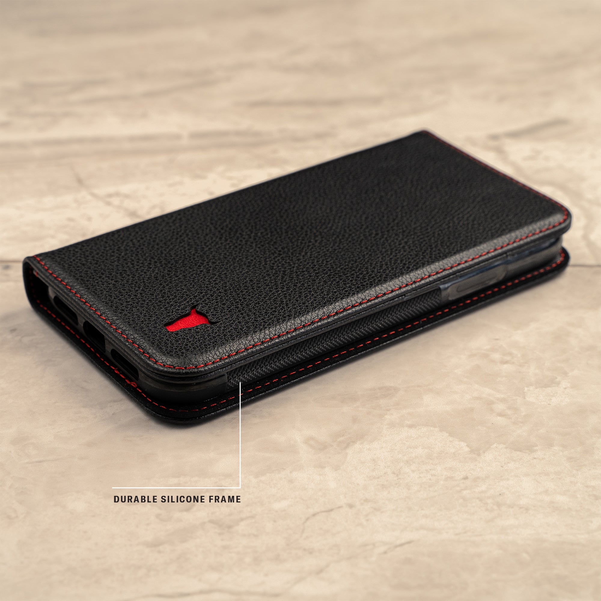 Cover Per IPhone XR Con Portacarte RFID E Cordino – Custodia Portafoglio Con Anello Girevole 360° E Supporto – Borgogna