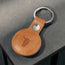 Back of the Tan Leather Apple AirTag Holder Keyring showing TORRO bulls head logo