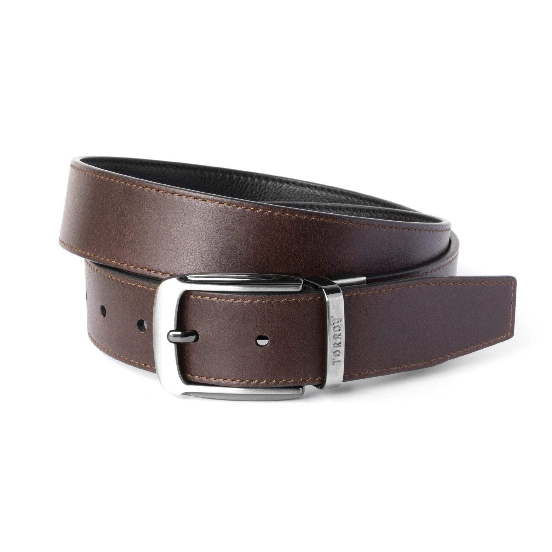 Mens leather hotsell belt reversible