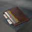 Card slots and notes compartment of the Dark Brown Leather Credit Card Holder