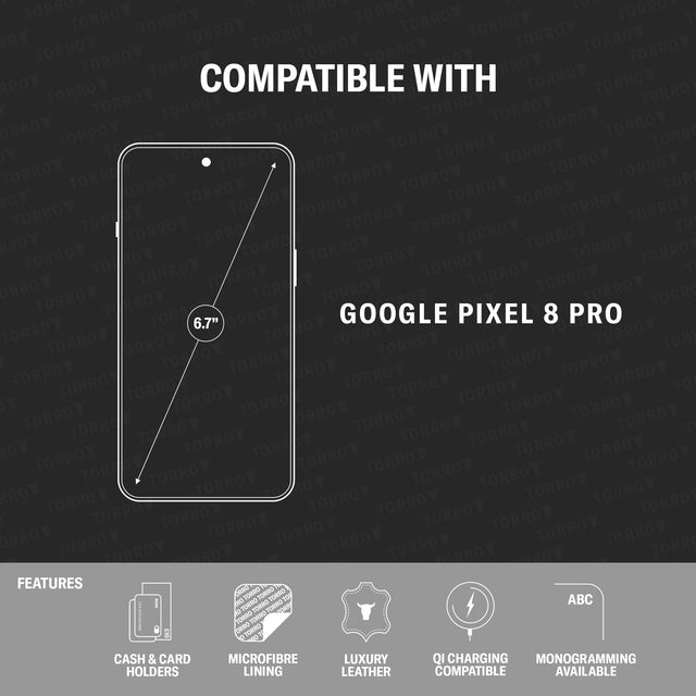 Model compatibility and features of the Black with Red Detail Leather Case for Google Pixel 8 Pro
