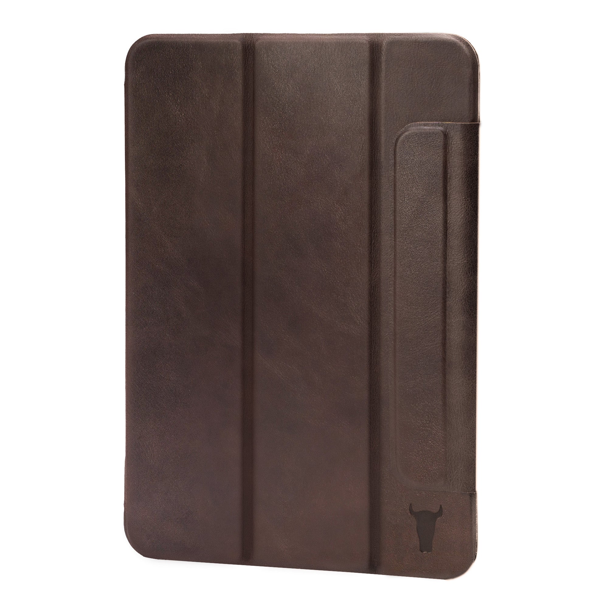 IPad Mini 6 Leather Case - iPad Mini 6th Generation 2021 - With Pencil Holder - Dark Brown Genuine Leather - Sleep-Wake shops - Supports Touch ID