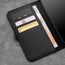 Card storage in the Black Leather Stand Case for iPhone 12 Pro Max