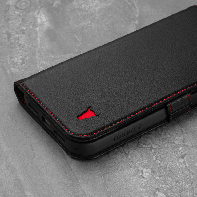 TORRO iPhone 13 Leather Wallet Case (with Stand function) - Black TORRO iPhone 13 Leather Wallet Case (with Stand function) - Black