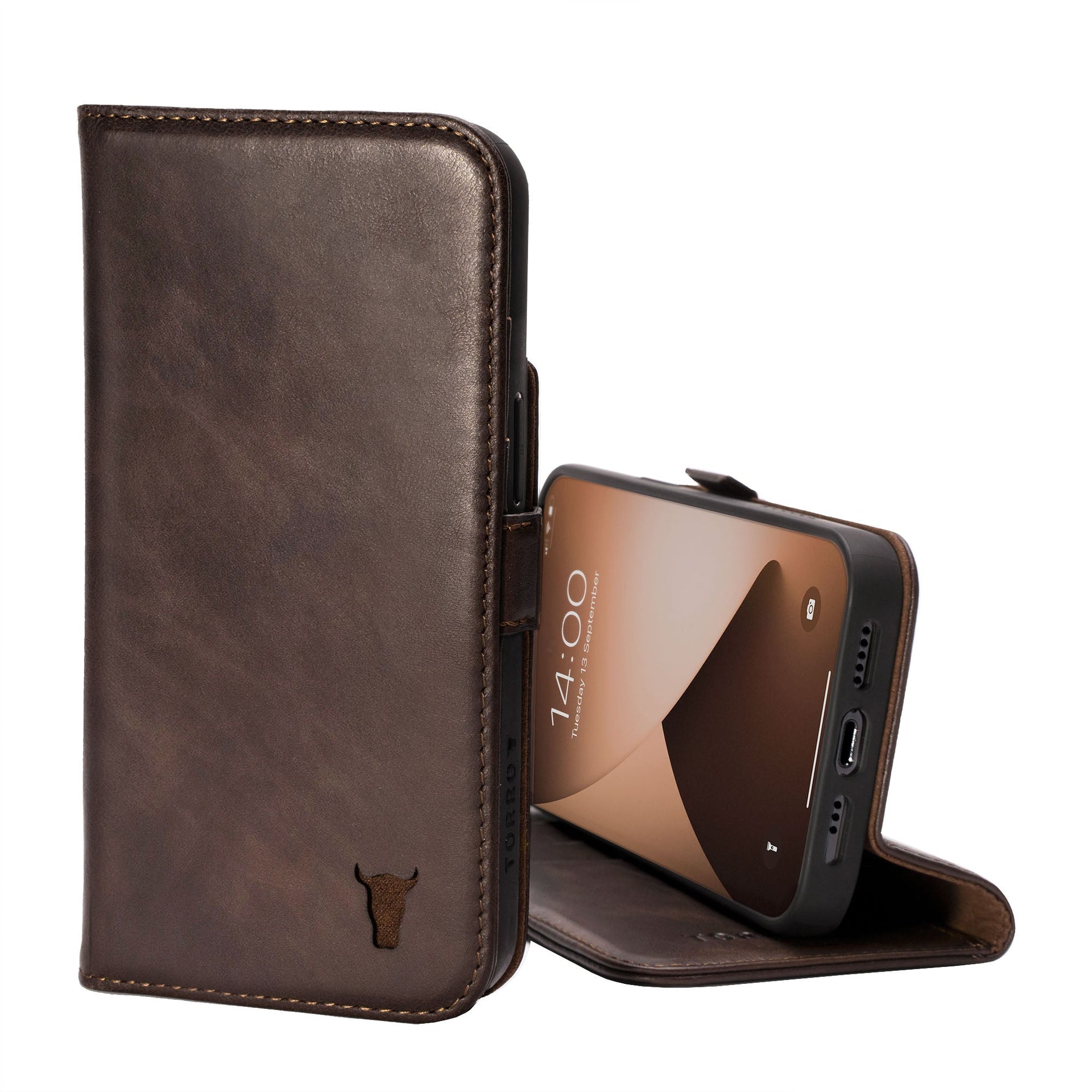 Solo Pelle Custodia in pelle compatibile con iPhone 13 Pro da 6,1 pollici (2 in 1) con scomparti per carte di credito per Apple iPhone 13 Pro (marrone cognac Solo Pelle Custodia in pelle compatibile con iPhone 13 Pro da 6,1 pollici (2 in 1) con scomparti per carte di credito per Apple iPhone 13 Pro (marrone cognac