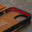 Geometric microfibre lined frame with advanced GEO-AS-3 protection of the Tan Leather Wallet Case for iPhone 15 Plus