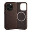 Dark Brown Slimline Leather Bumper Case for iPhone 15 Pro