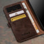 Card slots inside the Dark Brown Leather Wallet Case for iPhone 15