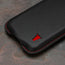 Black with Red Detail Leather Pouch Case for iPhone 6.7
