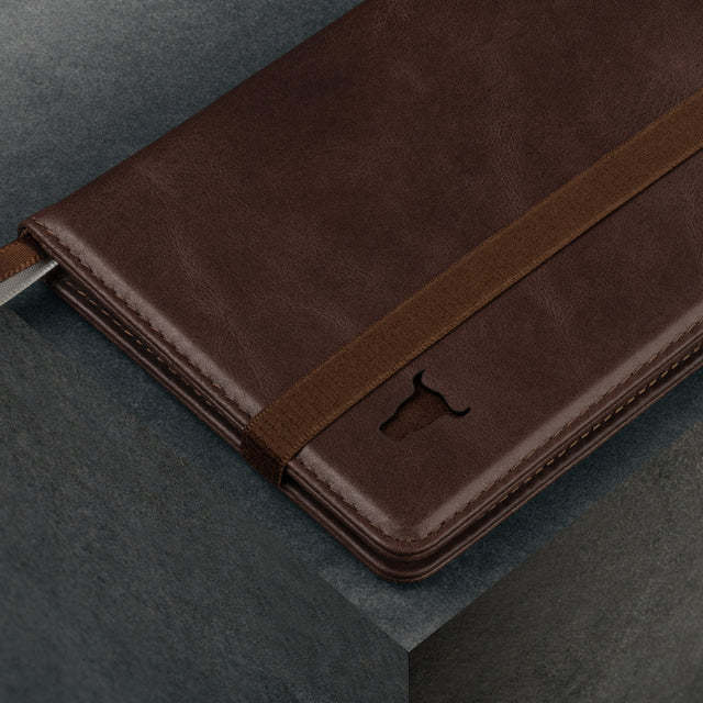Front of the Dark Brown Leather Passport holder