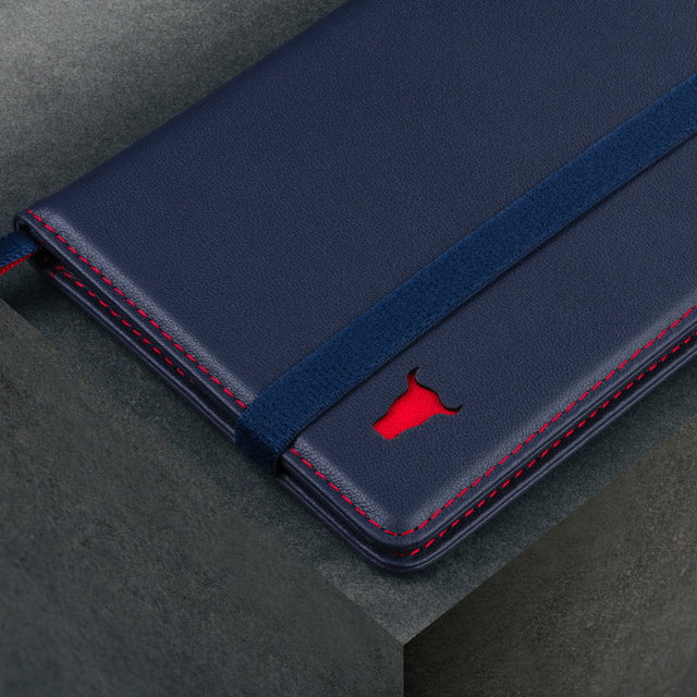 Navy Blue Leather (with Red Stitching) Passport holder