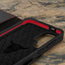 GEO-AS-3 technology in the Black with Red Detail Leather Wallet Case for Samsung Galaxy S24
